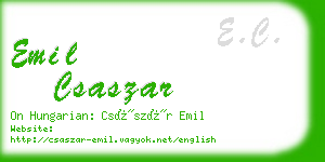 emil csaszar business card